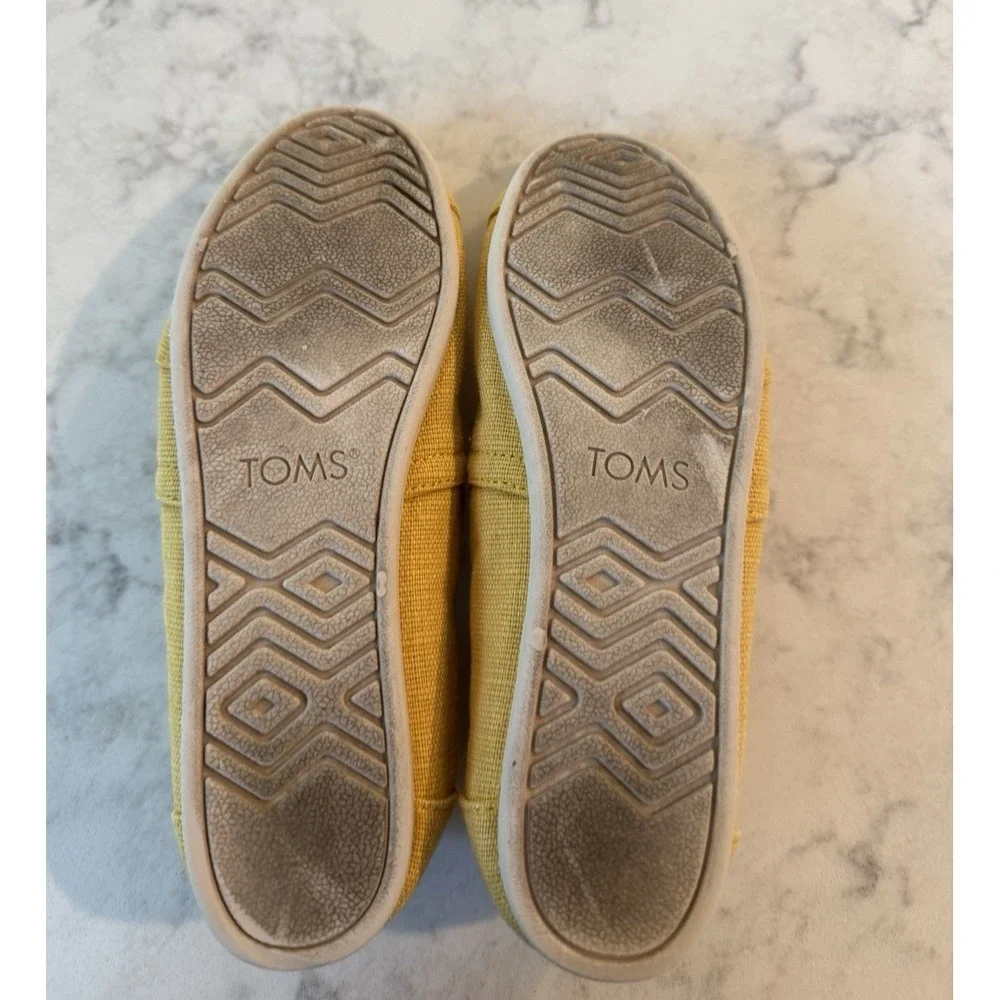 TOMS Alpargata Heritage Eco Women's‎ Slip On Canvas Shoes Yellow Flats Size 7